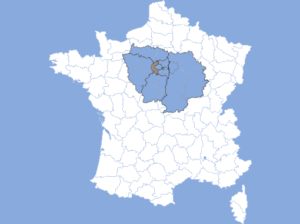 Carte de France mettant en avant le département des Hauts de Seine